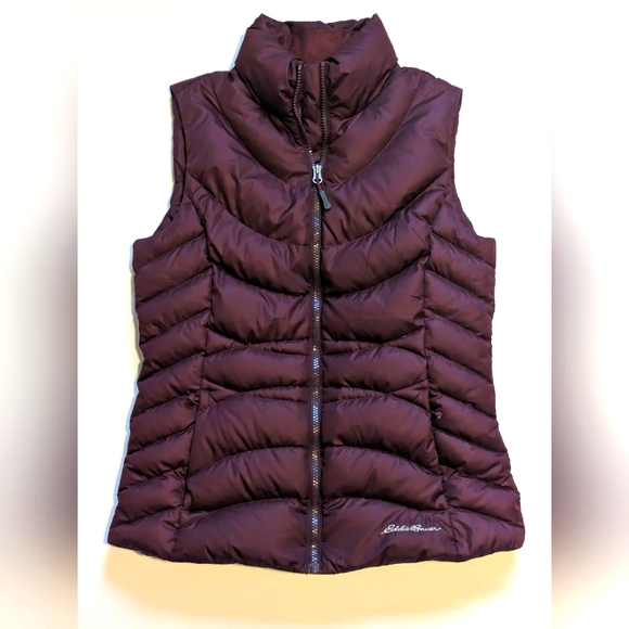 Eddie Bauer Jackets & Blazers - Eddie Bauer Women's EB650 Goose Down Puffer Vest Jacket Size Small Maroon Zip Up